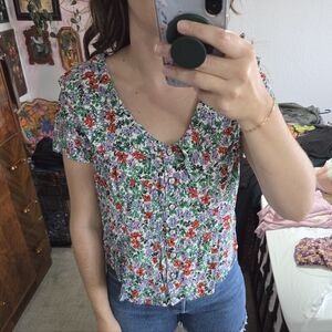 Anthropologie Multicolor Floral Blouse